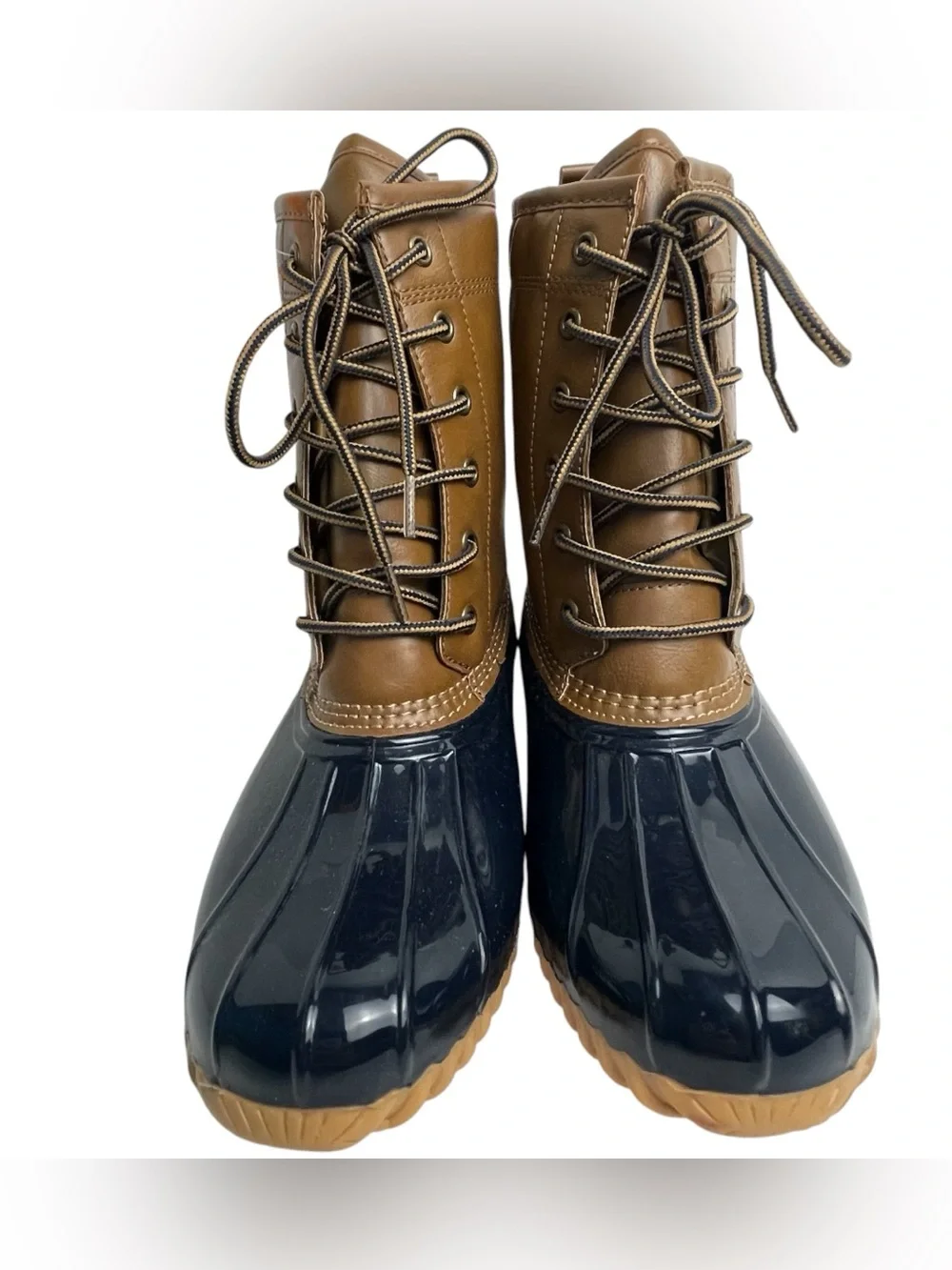 Sporto NWT The Original Duck Ariel Rain Snow Boot Lace Up Plaid Lined Sz 7.5 M
